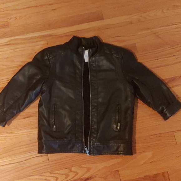 Joe Fresh Other - Faux-Leather and Sherpa Black Bomber Jacket